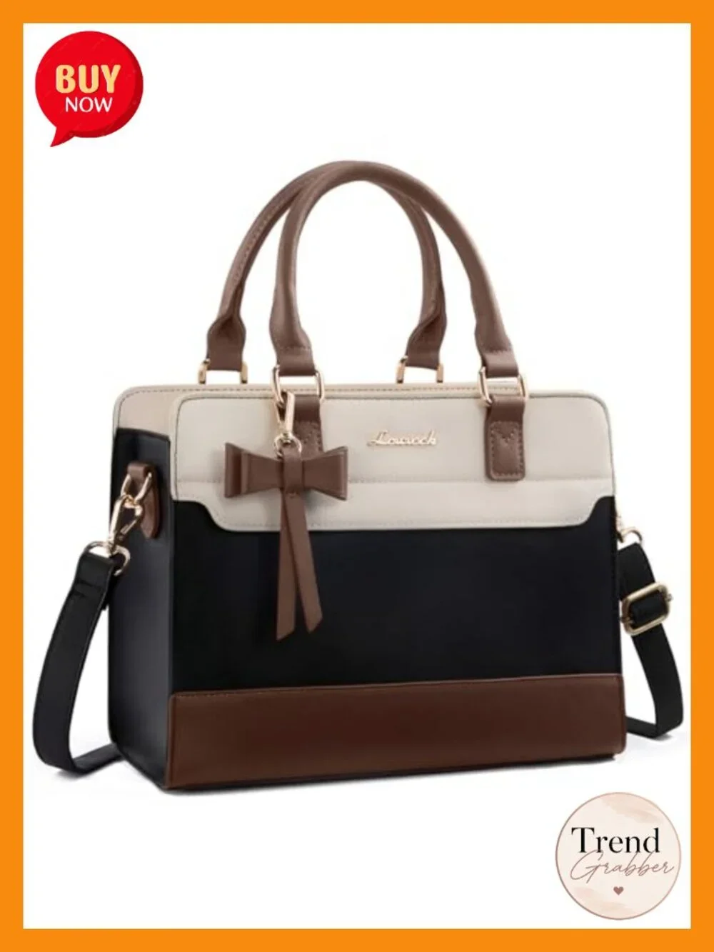 PU Leather Bowknot Satchel Crossbody Tote Bag with Zipper Compartments